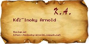 Kálnoky Arnold névjegykártya