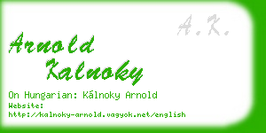 arnold kalnoky business card