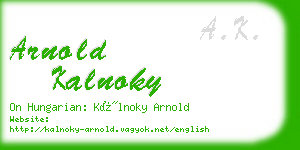 arnold kalnoky business card